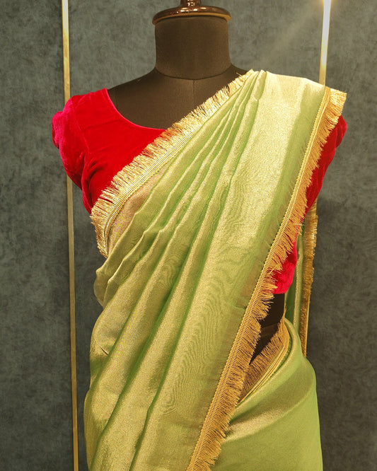 Green Banarasi Tissue Saree