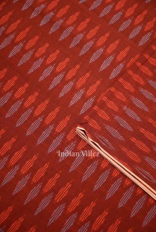 Maroon Pochampally Ikat Cotton Fabric