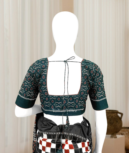 Cyan Blue Odisha Ikat Sambalpuri Cotton Blouse