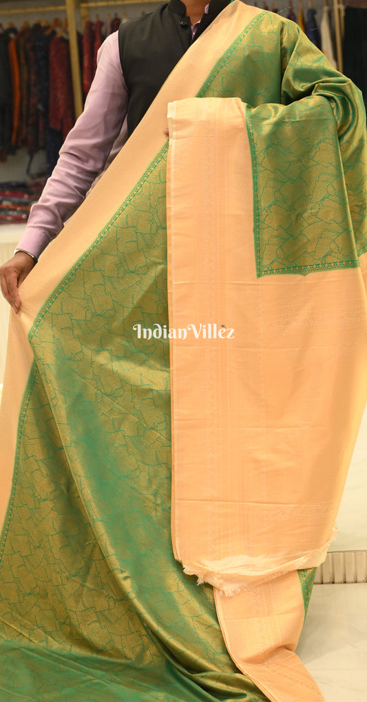 Green Beige Tissue Kanjivaram Silk Saree