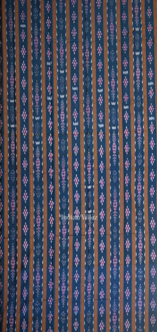 Blue Red Pasapali Sambalpuri Cotton Dress set with Dupatta