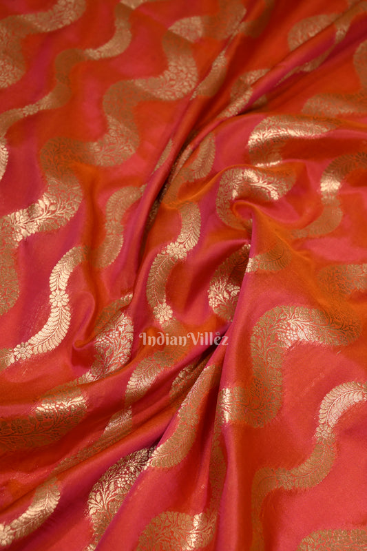 Pink Dual Tone  Meenakari Pure Mashru Satin Silk Banarasi Saree