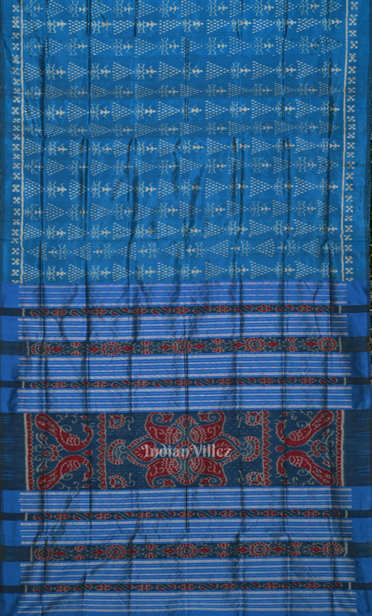 Blue Tribal Theme Odisha Ikat Contemporary Designer Saree