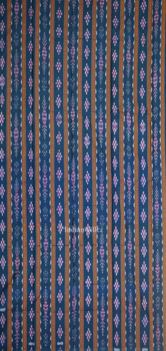 Blue Mehendi Green Pasapali Sambalpuri Cotton Dress set with Dupatta