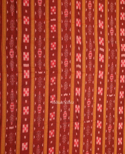 Maroon Black Maniabandha Sambalpuri Cotton Dress set & Dupatta