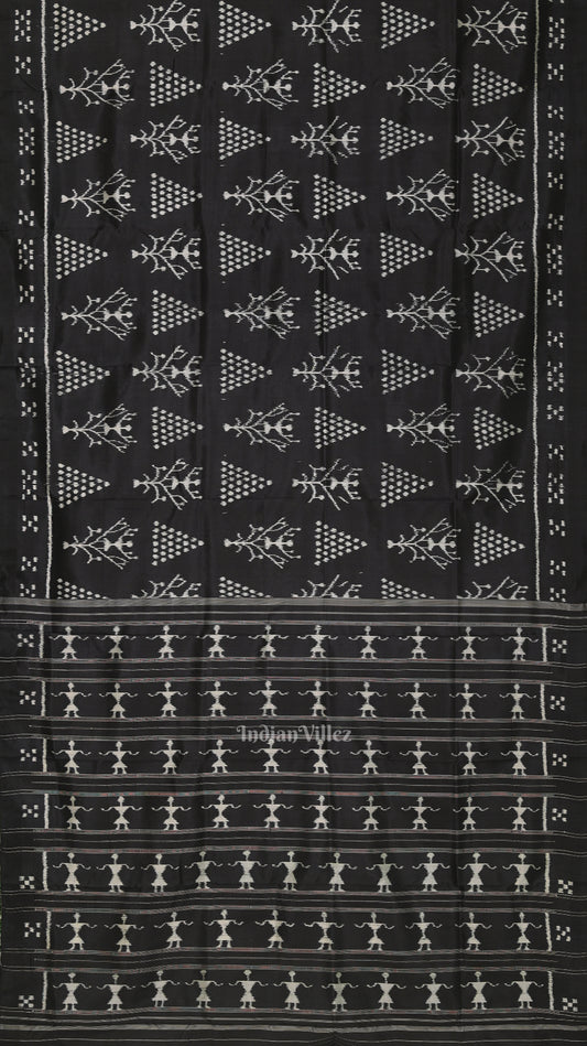 Black Tribal Designer Contemporary Silk Saree