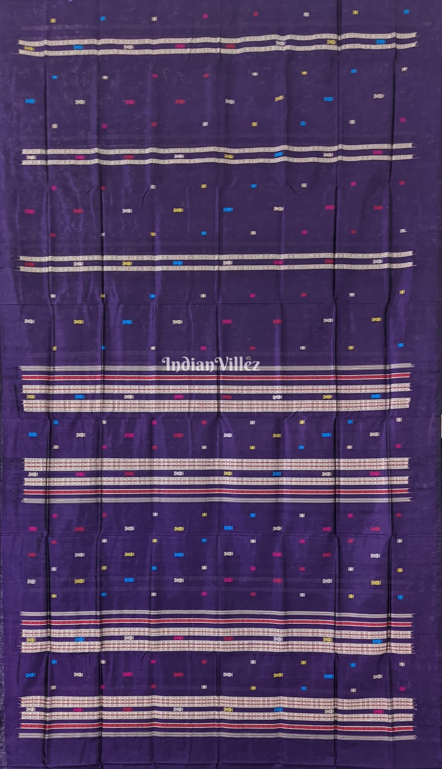 Purple Habaspuri Inspired Contemporary Bomkai Silk Saree
