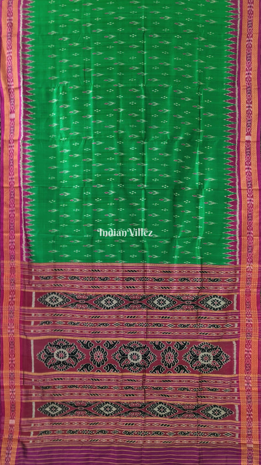Green Mayur Chandrika Khandua Silk Saree