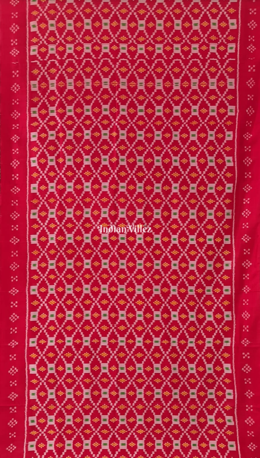 Red Pasapali Odisha Ikat Contemporary Silk Saree