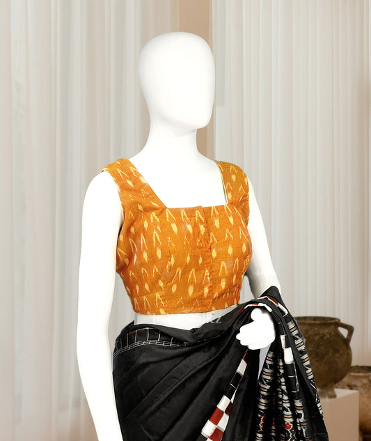 Orange Pochampally Cotton Blouse