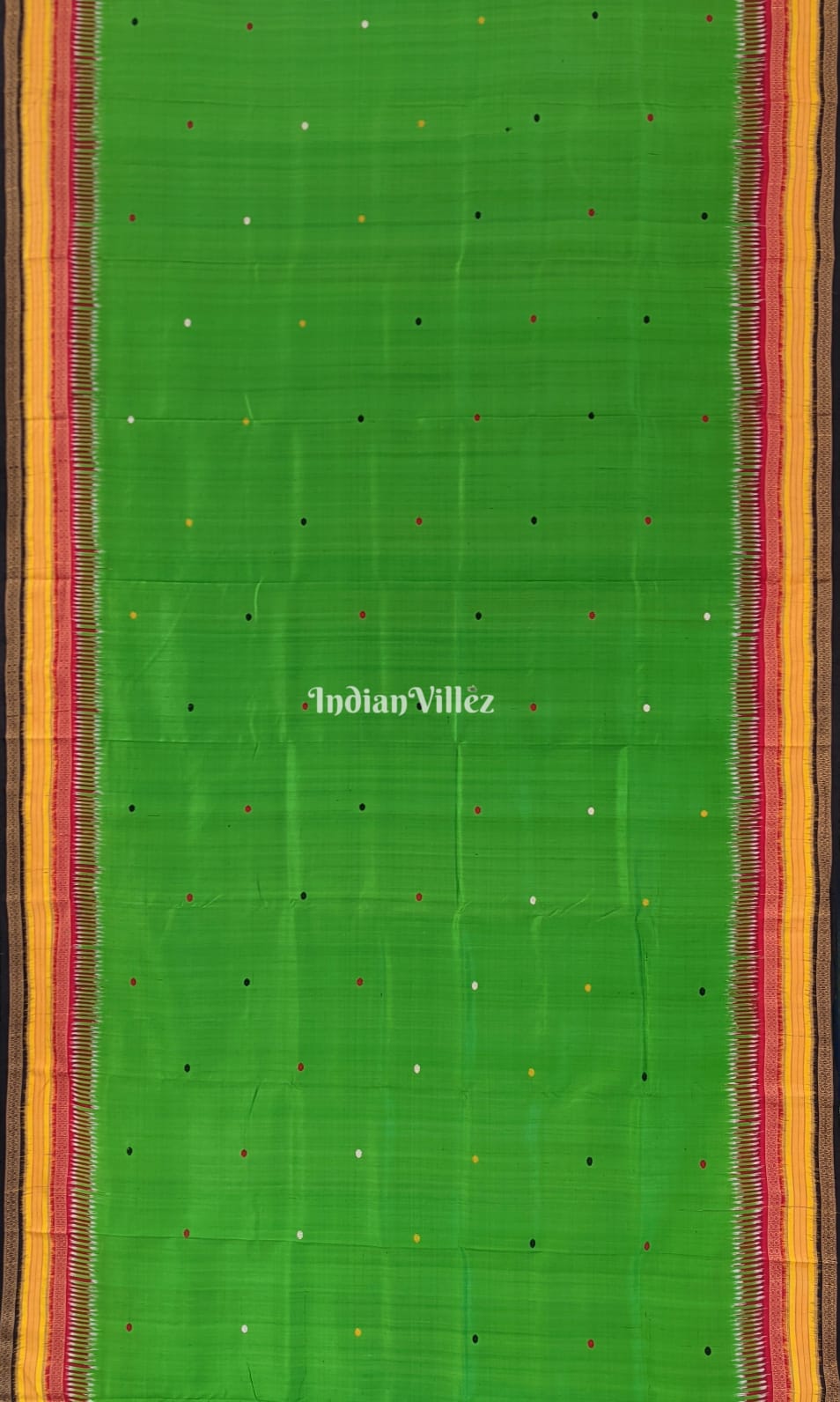 Parrot Green Kathiphera Odisha Ikat Khandua Silk Saree