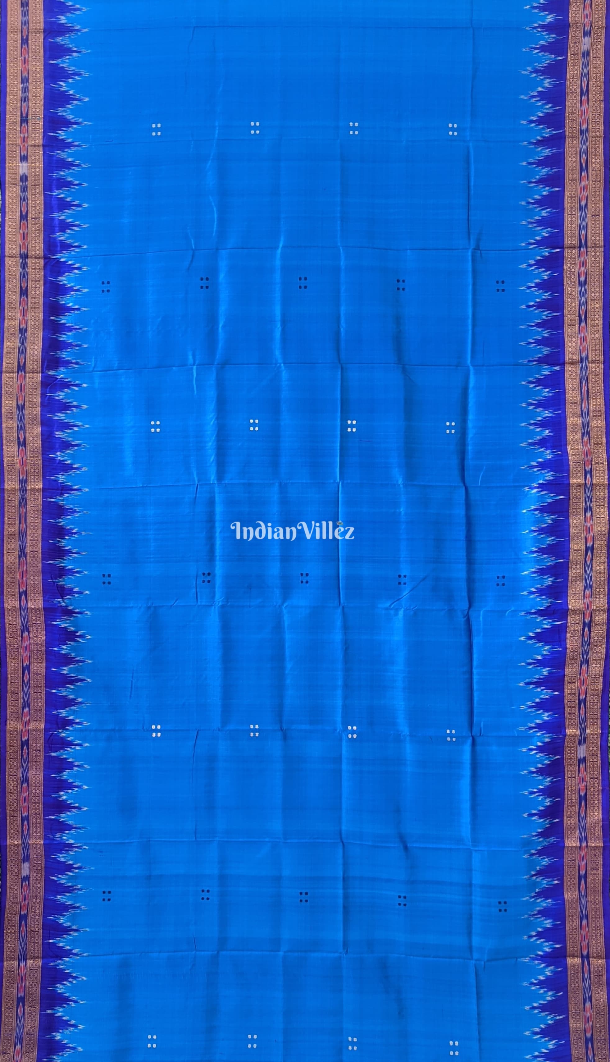 Copper Sulphate Butta Design Khandua Silk Saree