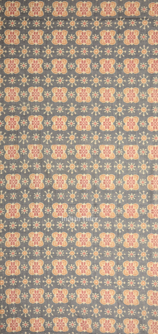 Cement Gray Blue Odisha Ikat Sambalpuri Dress Set & Dupatta