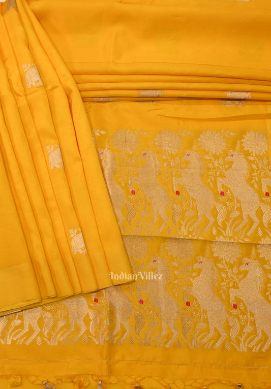 Yellow Designer Pure Banarasi Katan Silk Saree