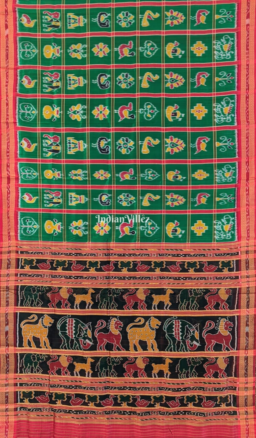Green Nabakothi Khandua Silk Saree