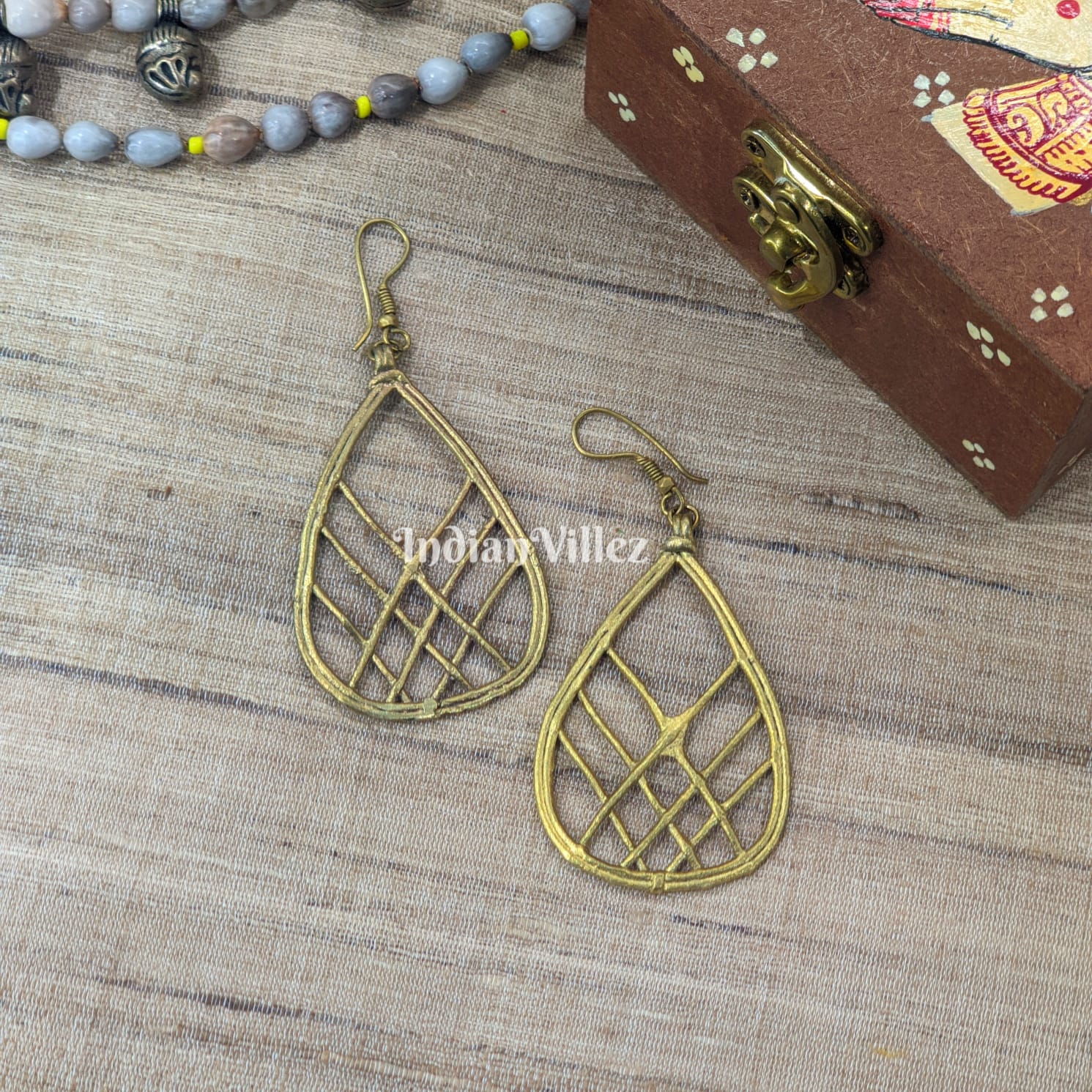 Handmade Dokra Tribal Brass Earrings