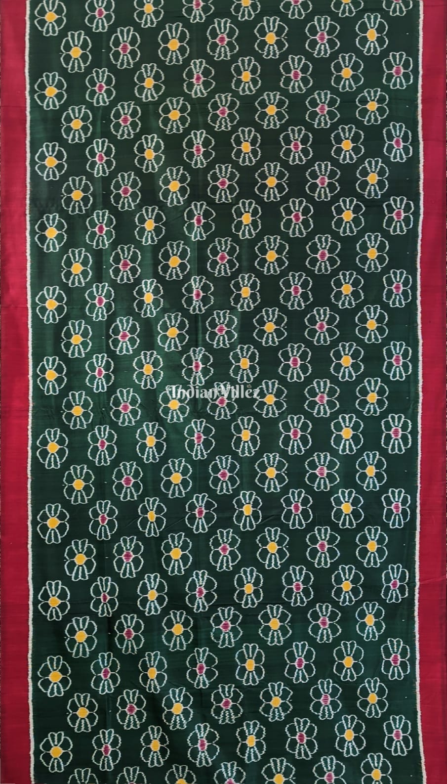 Forest Green Maroon Designer Contemporary Silk Saree