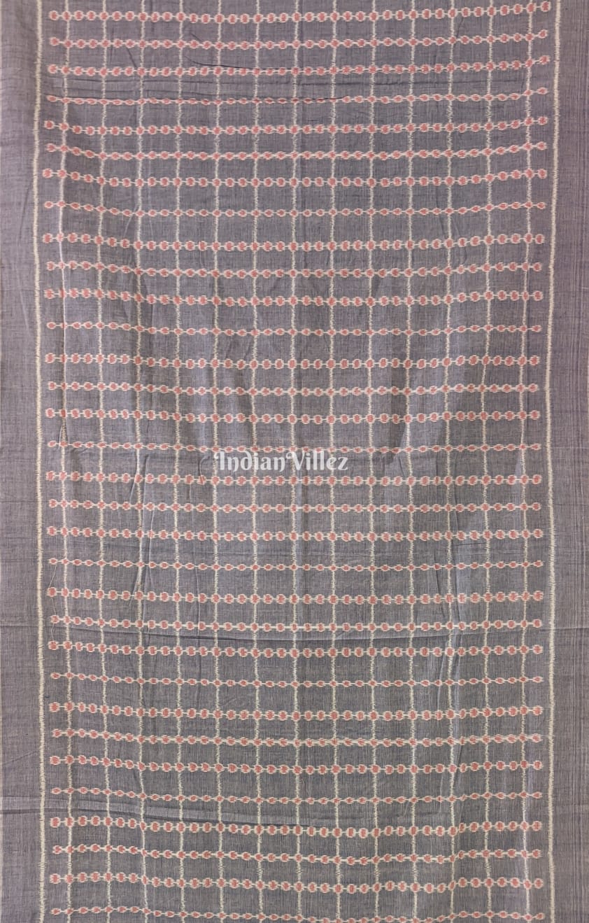 Light Denim Blue Odisha Handloom Cotton Saree with Tassel