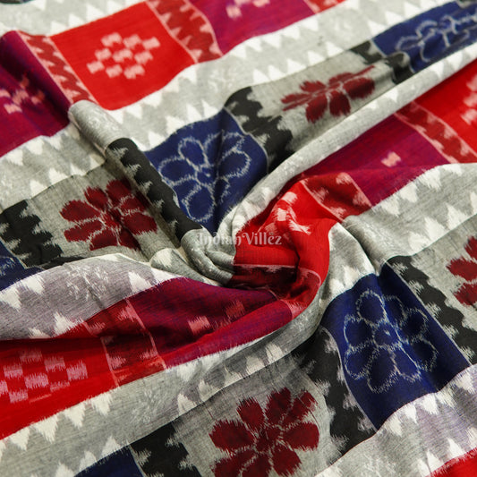 Multicolor Utkallaxmi Sambalpuri Ikat Cotton Fabric