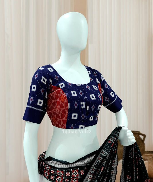 Violet Red Pasapali Odisha Ikat Sambalpuri Cotton Blouse