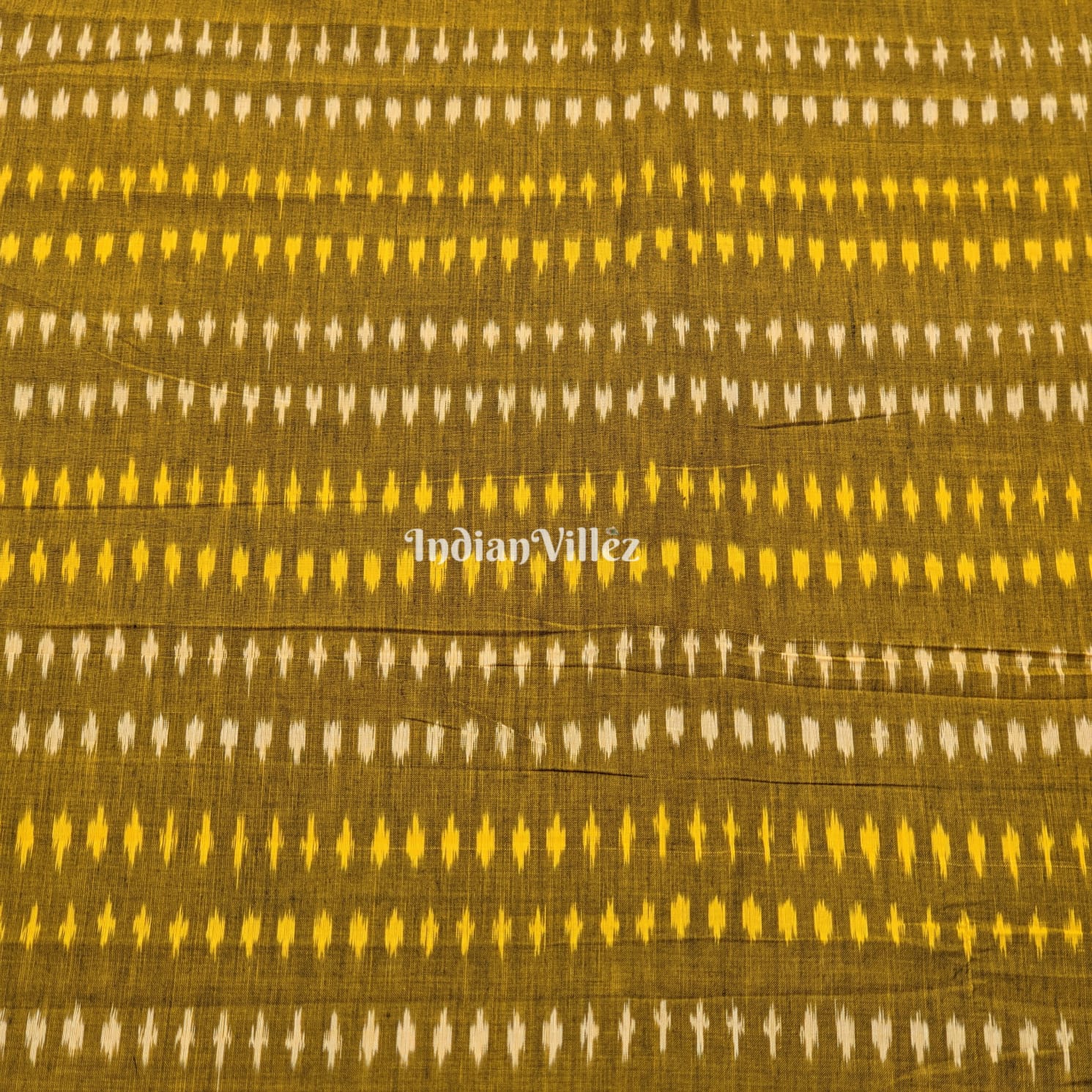 Mehendi Green Multicolor Odisha Ikat Cotton Fabric