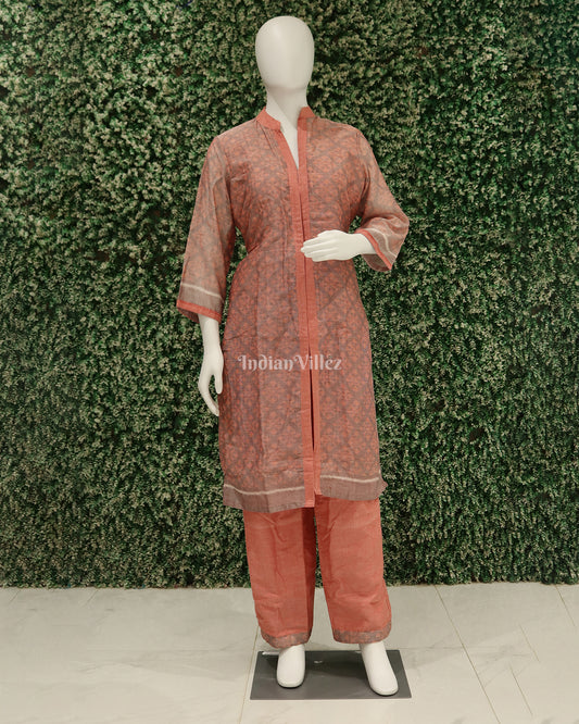 Light Pink Odisha Ikat Designer 3 Piece Set For Women