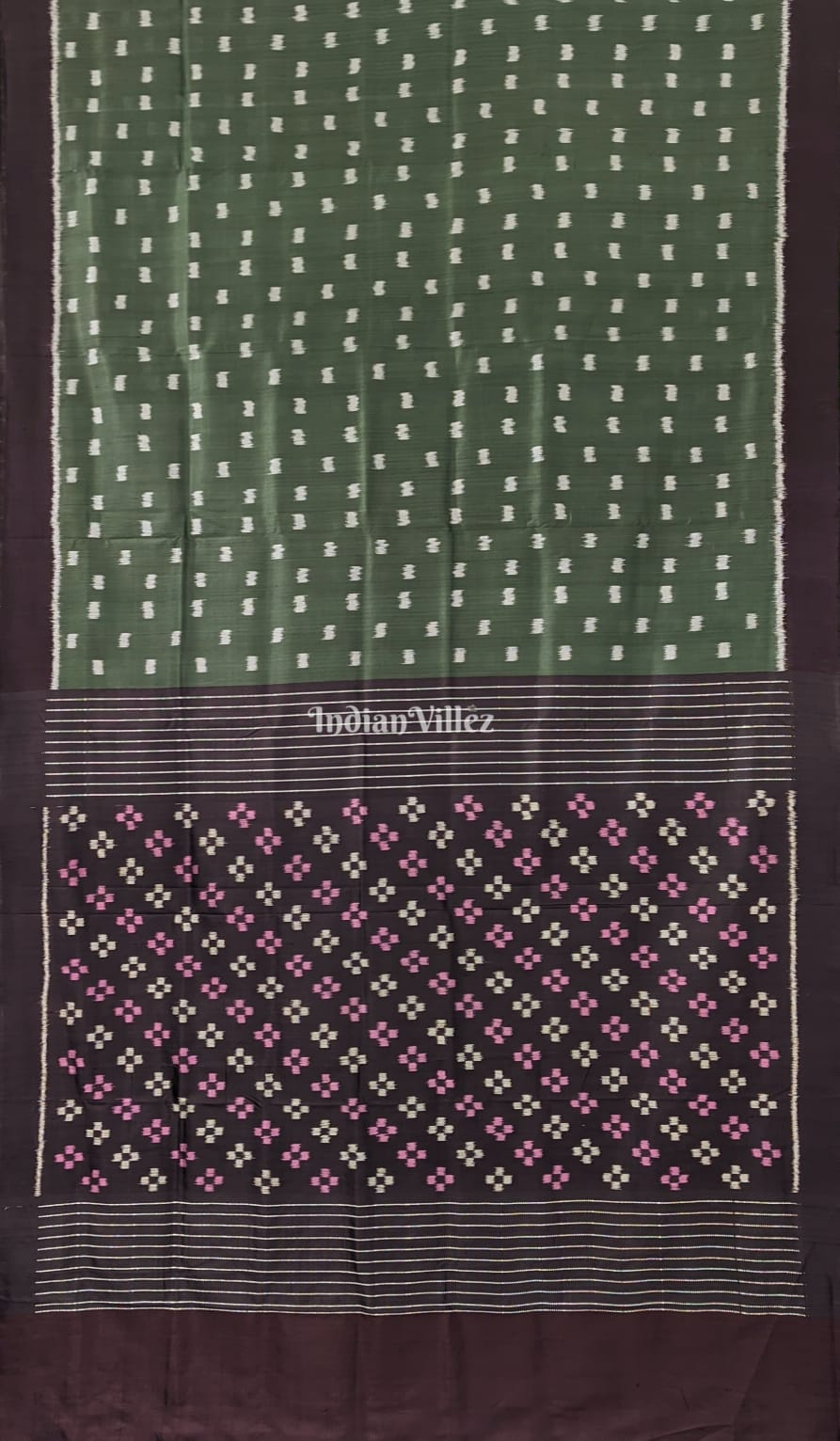 Forest Green Pasapali Anchal Designer Contemporary Silk Saree
