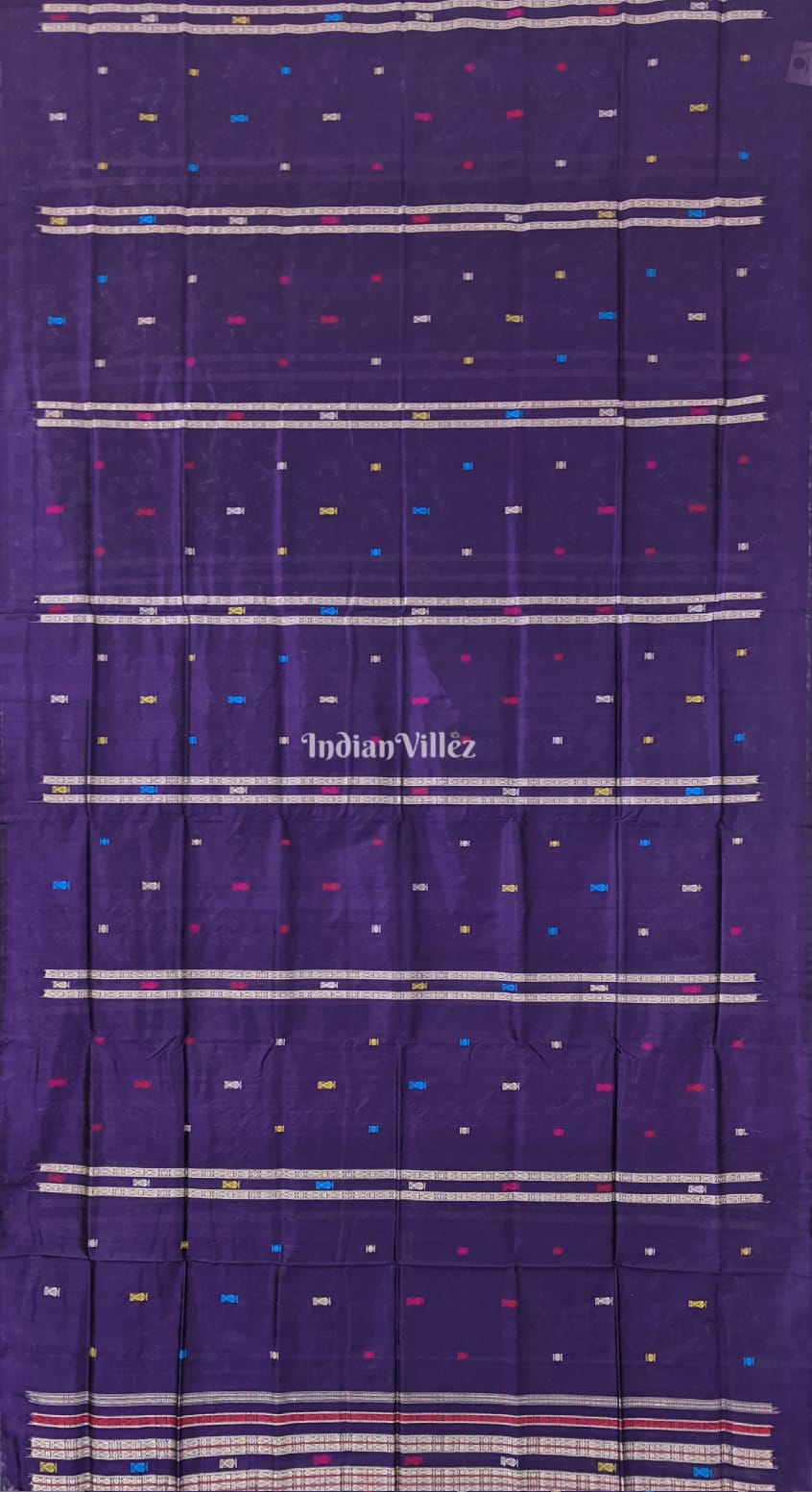 Purple Habaspuri Inspired Contemporary Bomkai Silk Saree