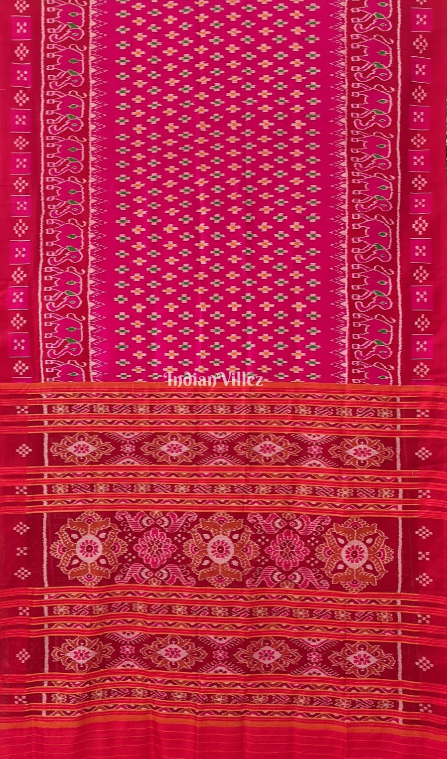 Rani Pink Small Body Pasapali Contemporary Silk Saree