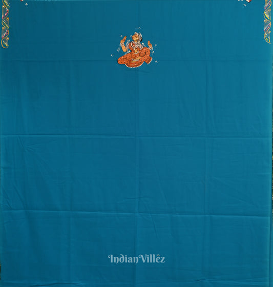 Sky Blue Nartaki Musical Theme Pattachitra Kurti Dress Material