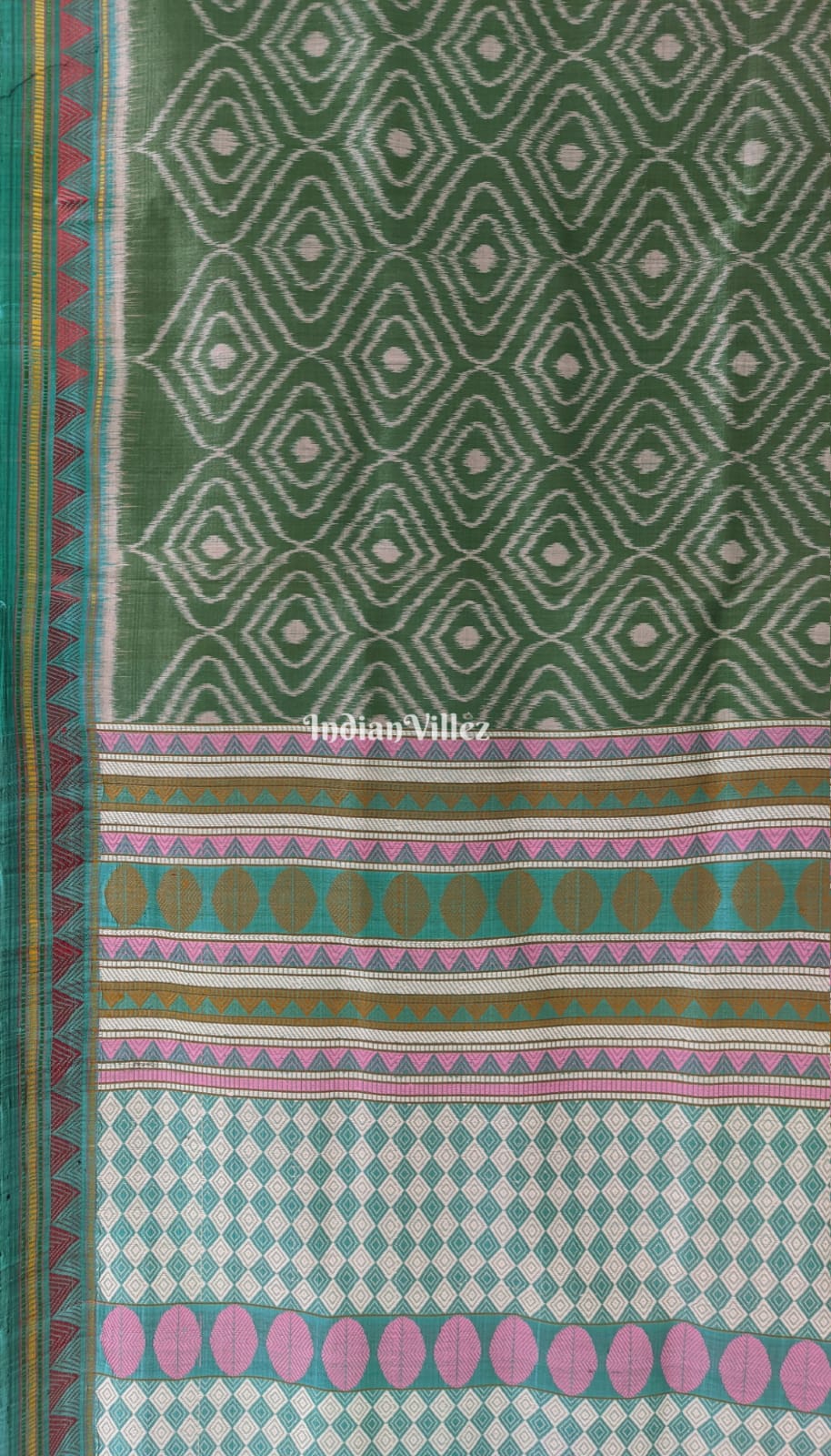 Pista Green Dongria Designer Contemporary Silk Saree
