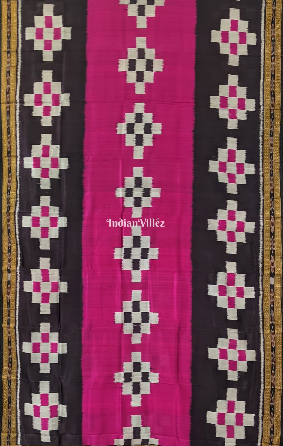 Magenta Coffee Pasapali Odisha Ikat Khandua Silk Saree
