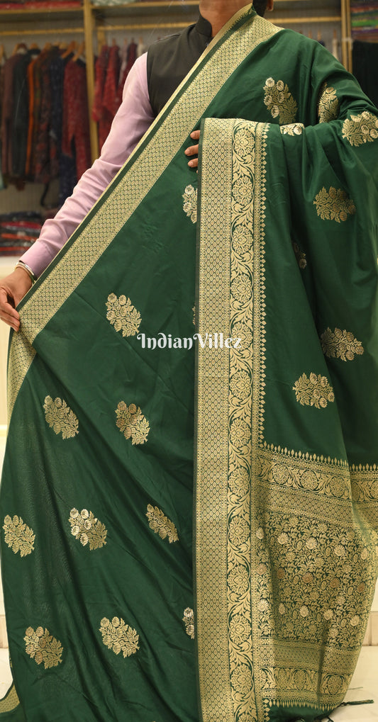 Green Pure Khaddi Gergette Baarasi with Nylon Weaving