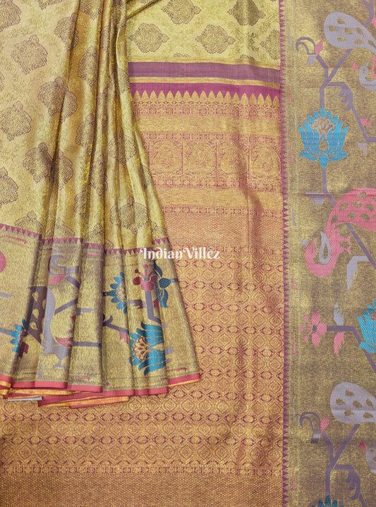 Golden Base Kanjivaram Silk Saree