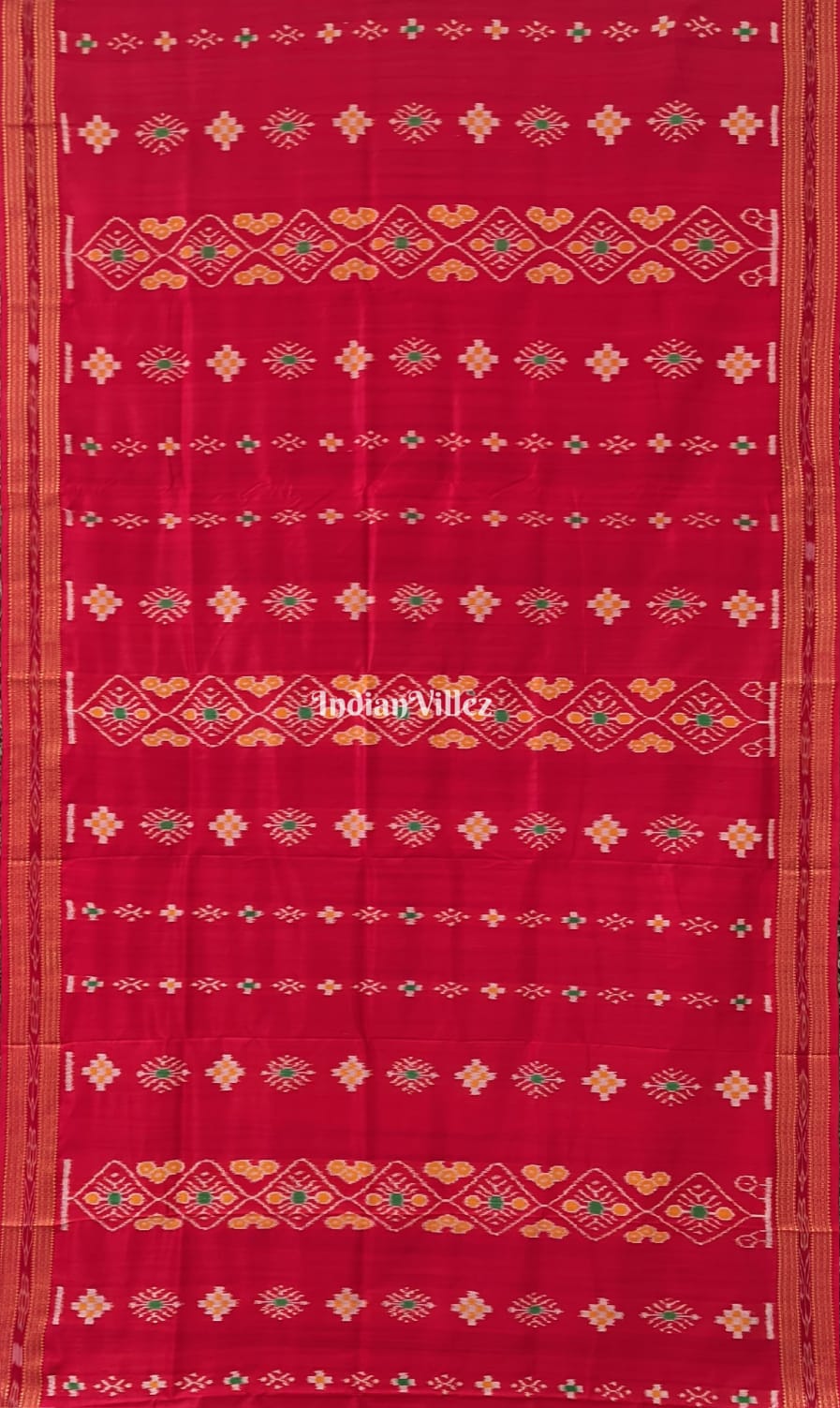 Red Small Body Pasapali Khandua Silk Saree
