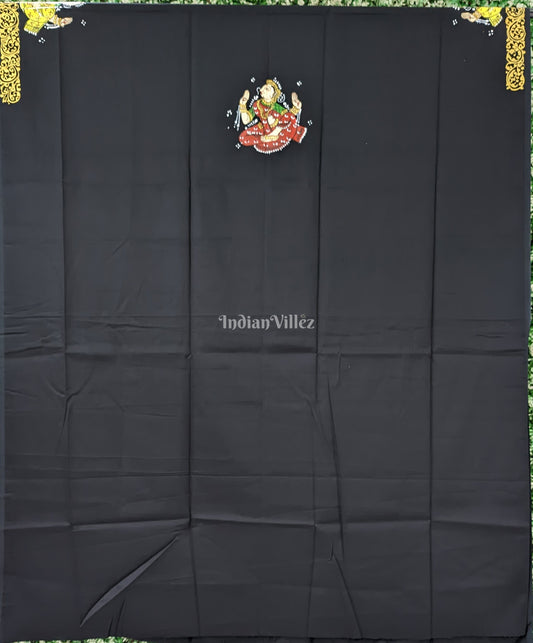 Black Nartaki Theme Pattachitra Kurti Cotton Dress Material