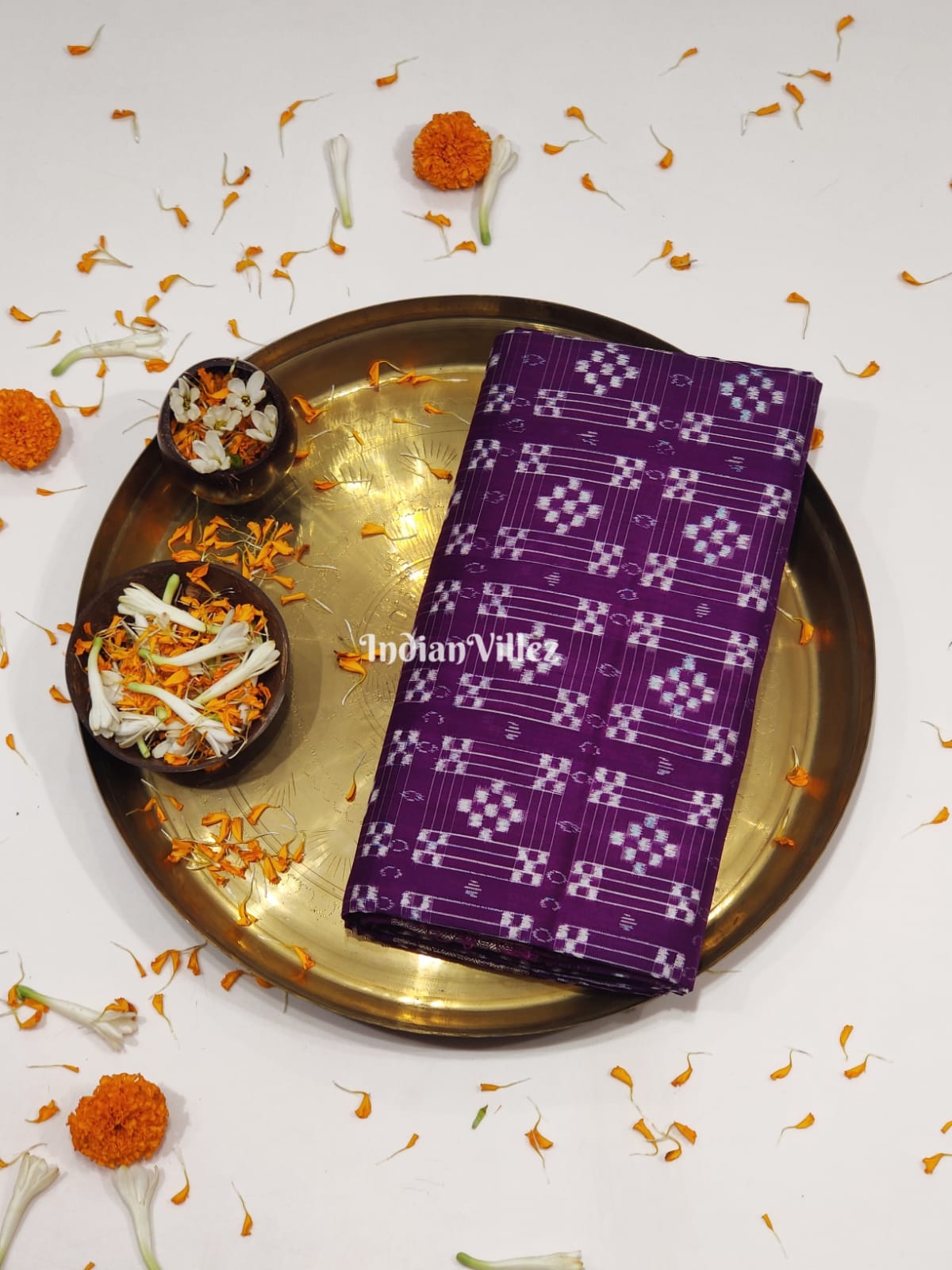 Purple 45 Kothi Sambalpuri Pasapali Silk Saree