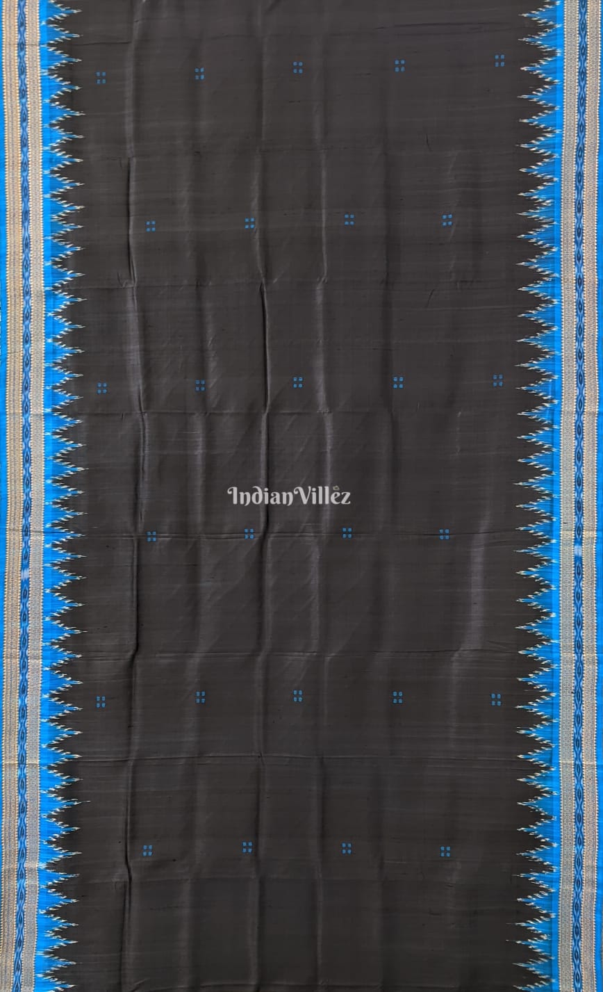 Black Butta Design Odisha Ikat Khandua Silk Saree