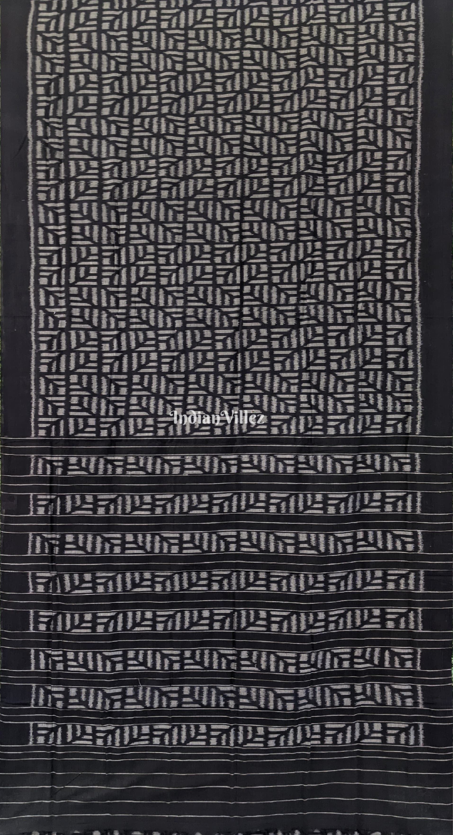 Black Odisha Ikat Sambalpuri Pure Cotton Saree