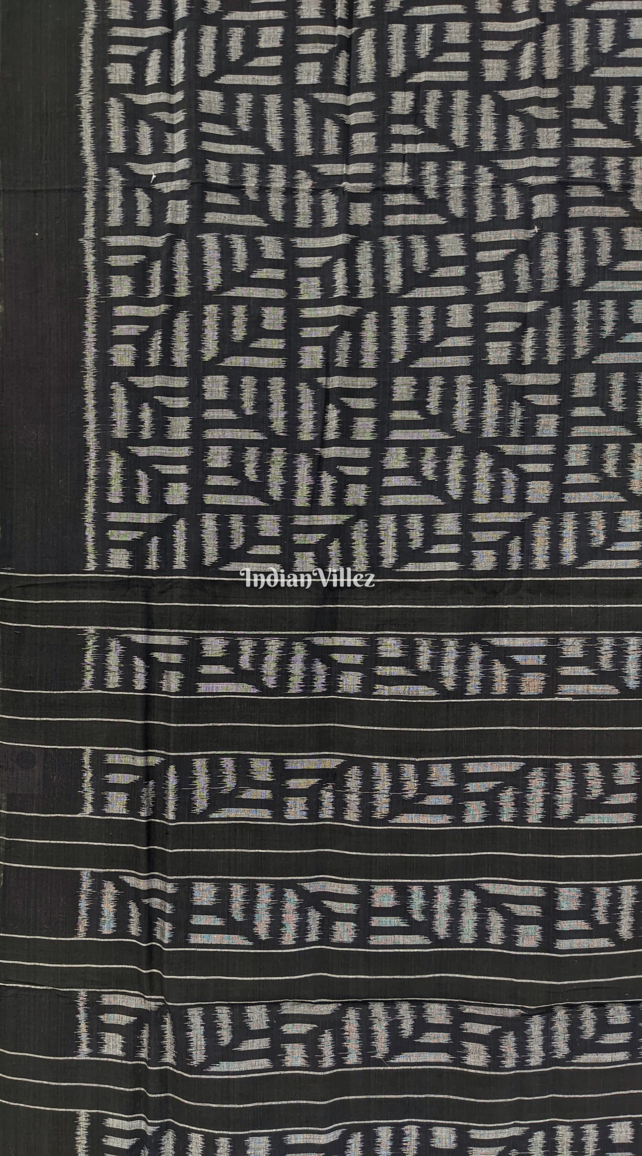 Black Odisha Ikat Sambalpuri Pure Cotton Saree