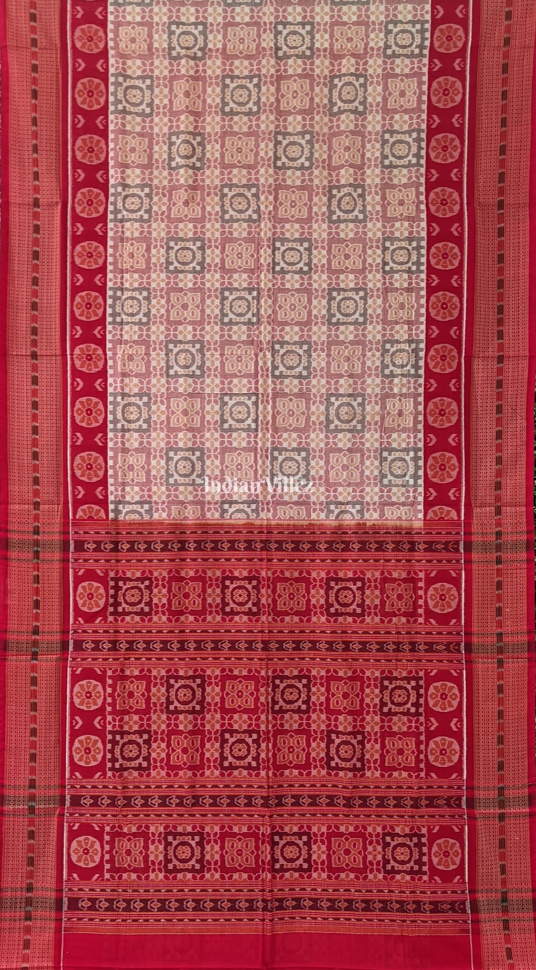 Flower Design Odisha Ikat Sambalpuri Pure Cotton Saree