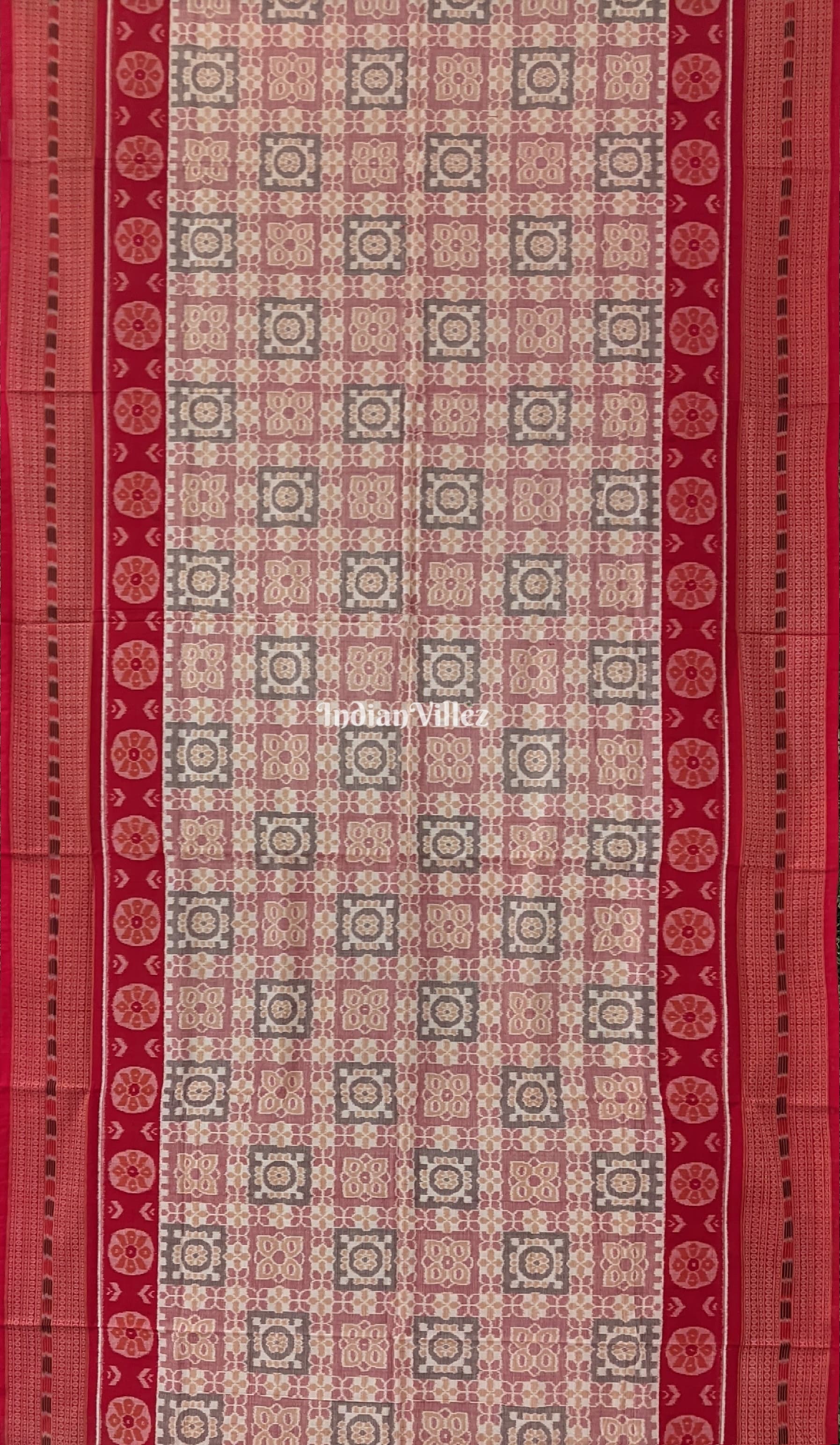Flower Design Odisha Ikat Sambalpuri Pure Cotton Saree