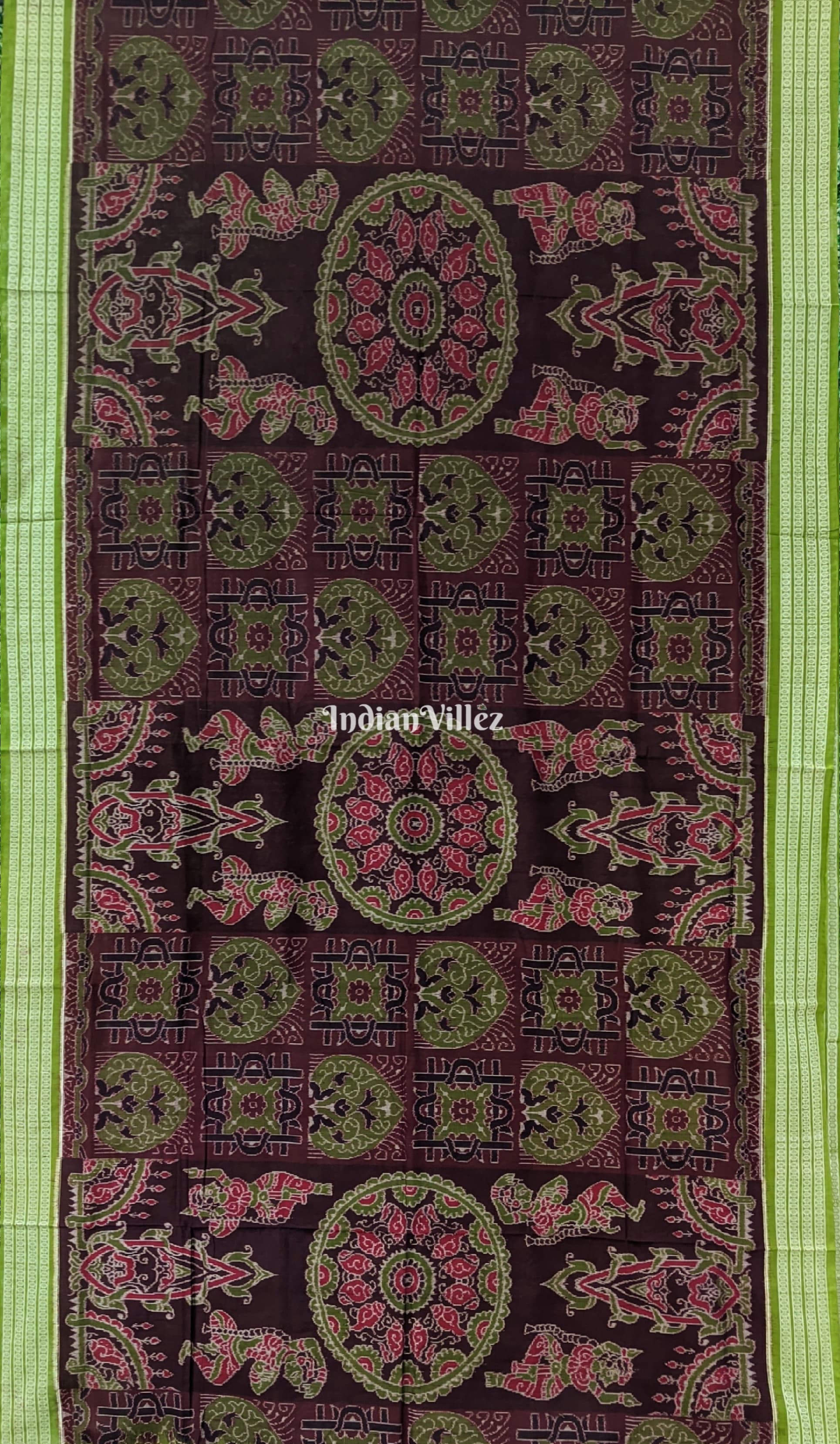 Black Nartaki Theme Sambalpuri Pure Cotton Saree