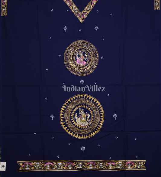 Indigo Blue Nartaki Theme Hand -Painted Pattachitra Kurti
