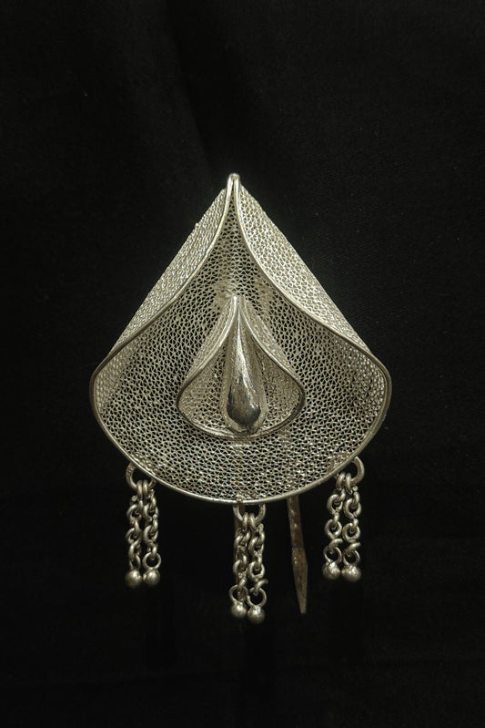 Petals Design Silver Filigree Hair Pin