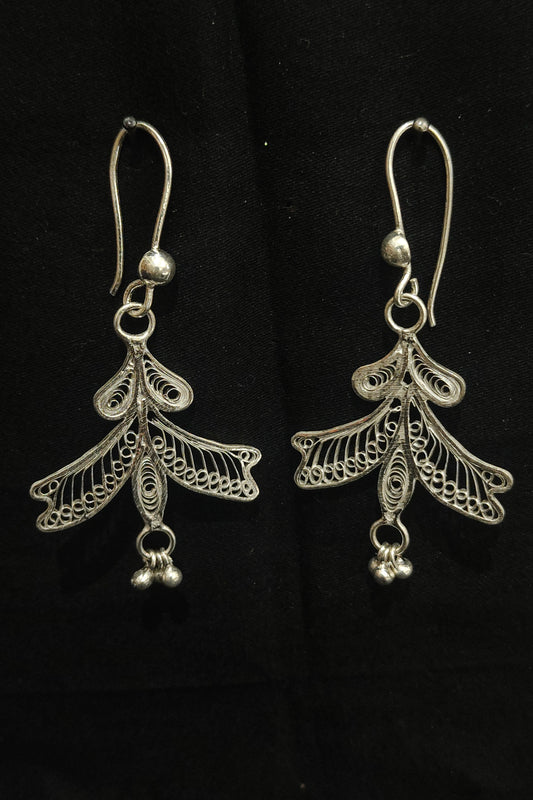 Butterfly Design Silver Filigree Earrings Set