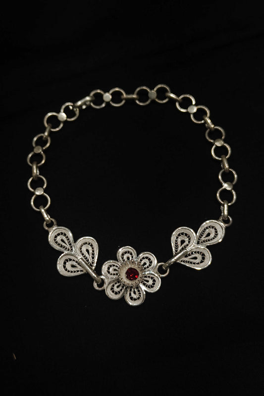 Silver Linings "Wild Flowers" Silver Filigree Handmade Bracelet