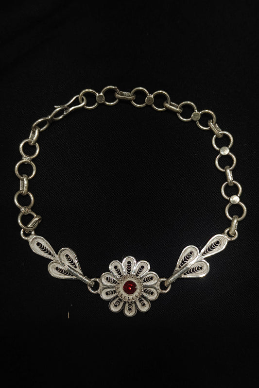 "Wild Flowers" Silver Filigree Handmade Bracelet
