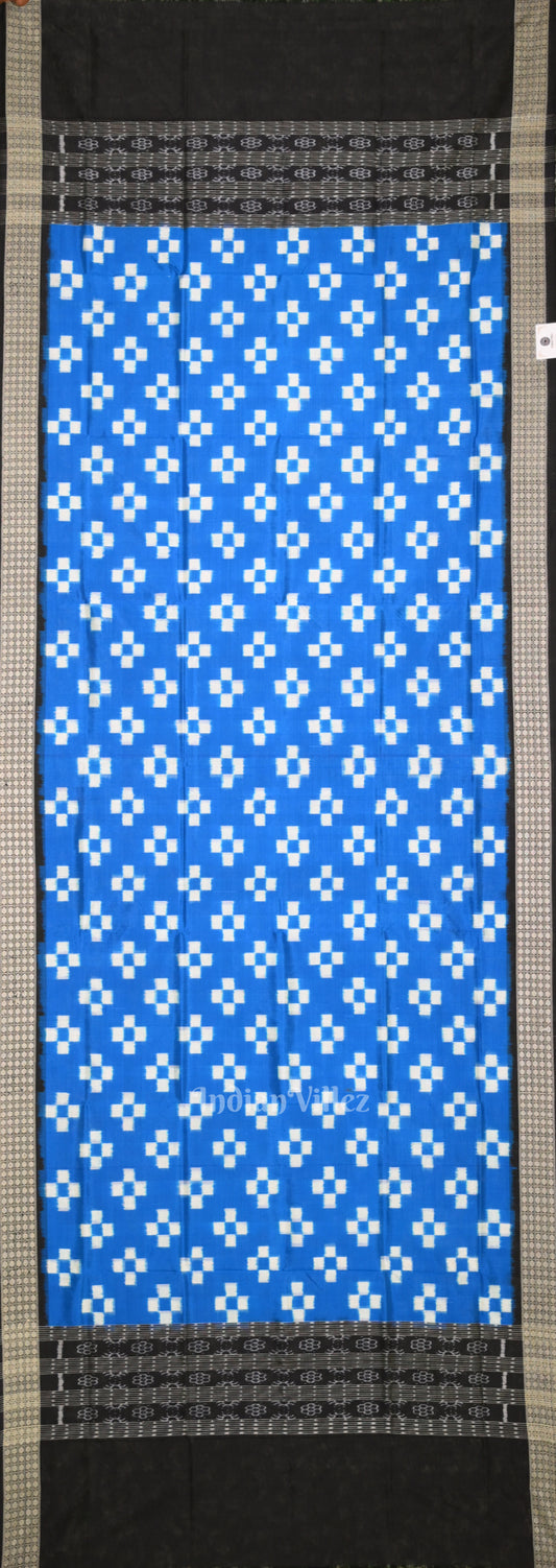 Blue White Pasapali Pure Sambalpuri Silk Dupatta