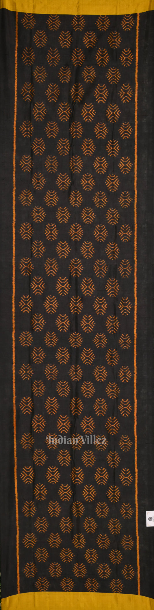 Black Yellow Odisha Ikat Pure Sambalpuri Silk Stole